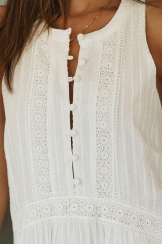 Roxie Half Button Sleeveless Mini Dress