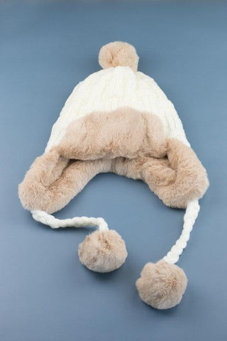 Cable Weave Pom Trapper Hat - SwagglyLife Home & Fashion