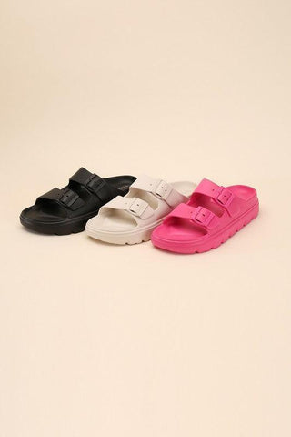 CAIRO Buckle Strap Slides - SwagglyLife Home & Fashion