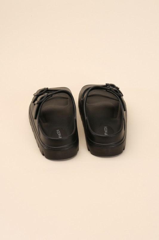 CAIRO Buckle Strap Slides - SwagglyLife Home & Fashion