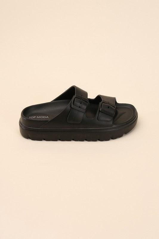 CAIRO Buckle Strap Slides - SwagglyLife Home & Fashion