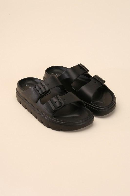 CAIRO Buckle Strap Slides - SwagglyLife Home & Fashion