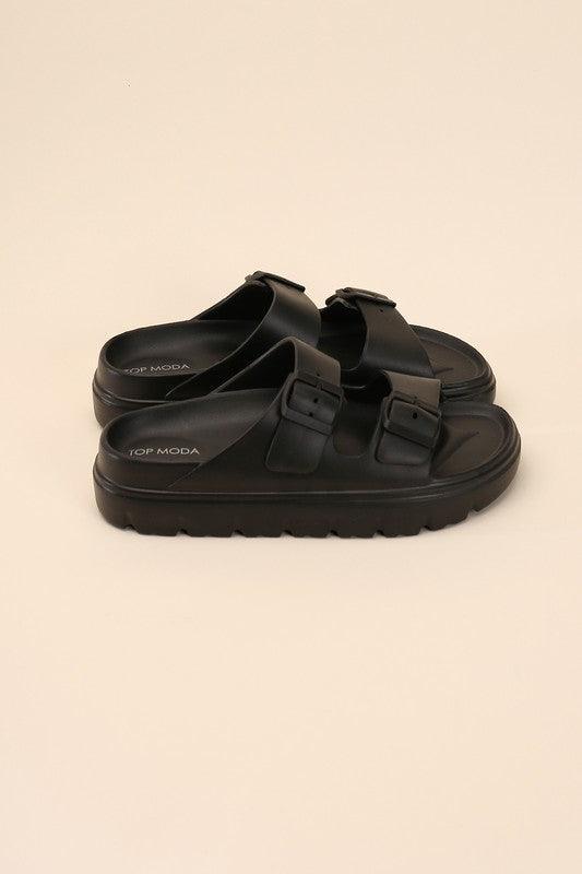 CAIRO Buckle Strap Slides - SwagglyLife Home & Fashion