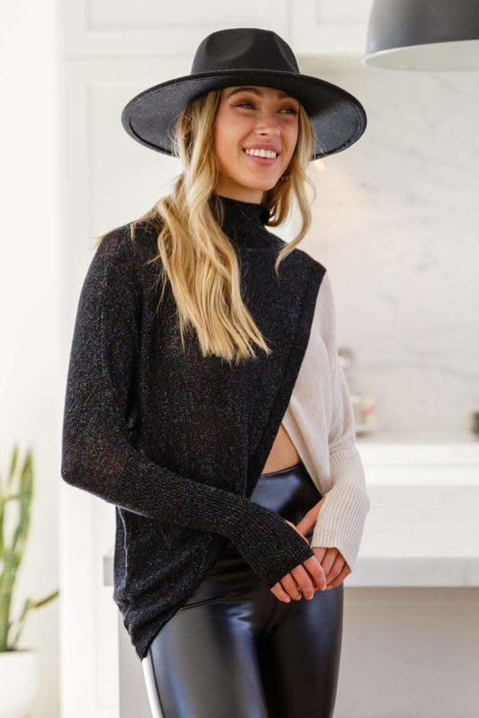 Can't Touch This Sparkle Color Blocked Sweater in - Shirts & Tops photo