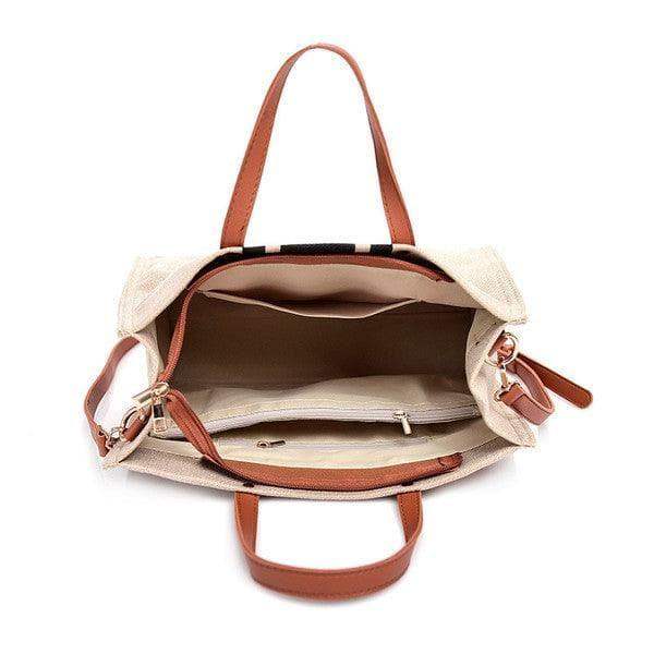 Canvas Stripe Tote - SwagglyLife Home & Fashion