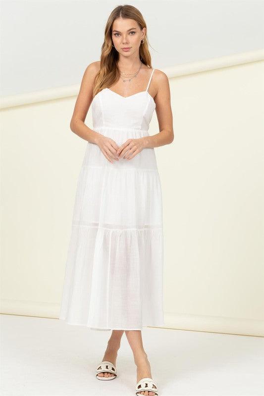 HYFVE Full Heart Smocked Cutout Midi Dress, Multiple Colors - SwagglyLife Home & Fashion
