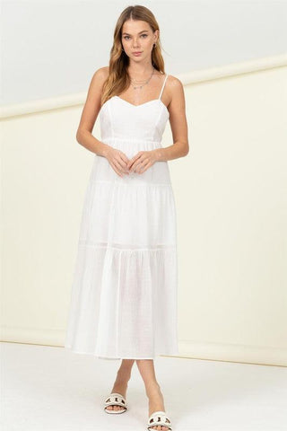 HYFVE Full Heart Smocked Cutout Midi Dress, Multiple Colors - SwagglyLife Home & Fashion