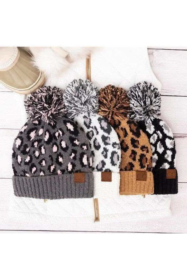 CC Leopard Pom Beanie - SwagglyLife Home & Fashion
