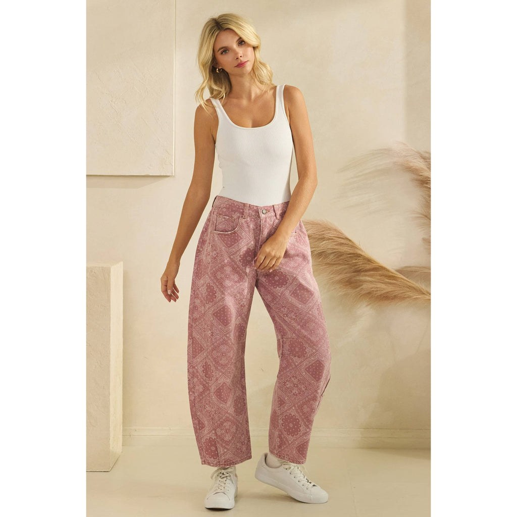 Vintage Pink Paisley Denim in - photo
