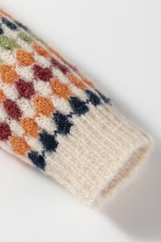 Seraxie Pattern Knit Front Sweater in - photo