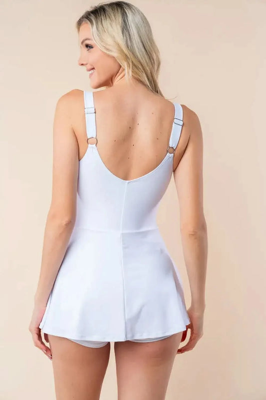 White Birch Sleeveless Performance Knit Swim Dress in - photo