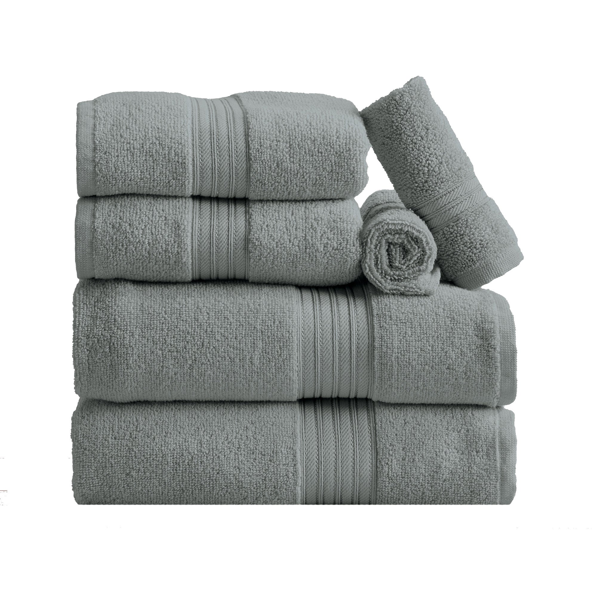 Cotton Terry Bath Towel Set - Cooper Collection in 6 Piece Set Steel Blue - photo