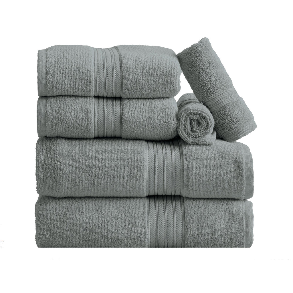 Cotton Terry Bath Towel Set - Cooper Collection in 6 Piece Set Steel Blue - photo