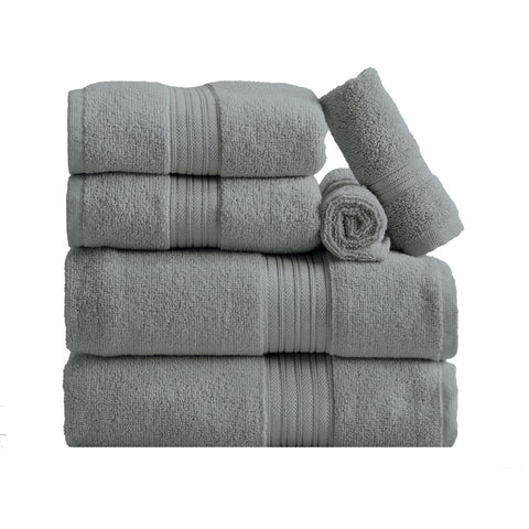 Cotton Terry Bath Towel Set - Cooper Collection in 6 Piece Set Steel Blue - photo