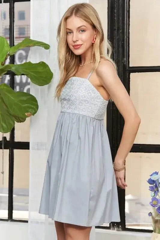 ADORA Sleeveless Mix Babydoll Dress - SwagglyLife Home & Fashion