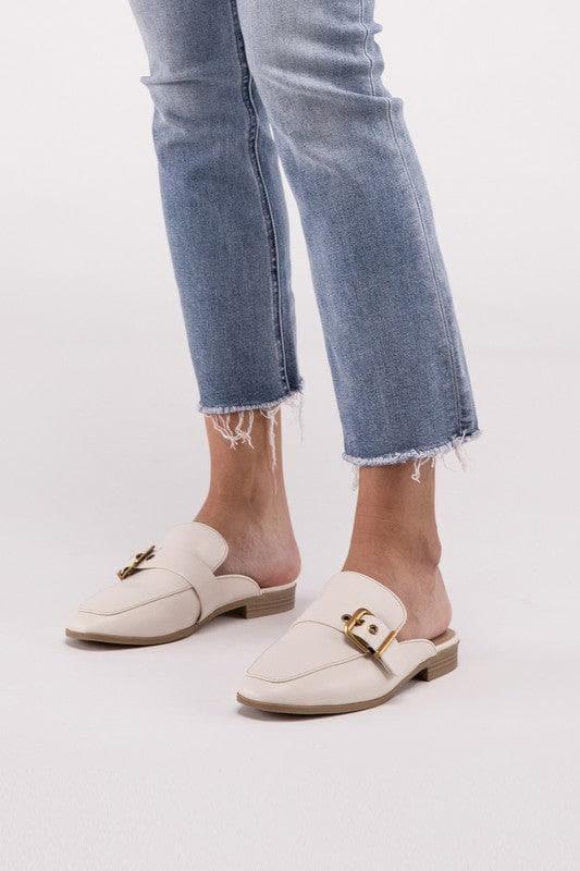 Chantal-S Buckle Backless Slides Loafer Shoes - SwagglyLife Home & Fashion