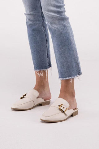 Chantal-S Buckle Backless Slides Loafer Shoes - SwagglyLife Home & Fashion