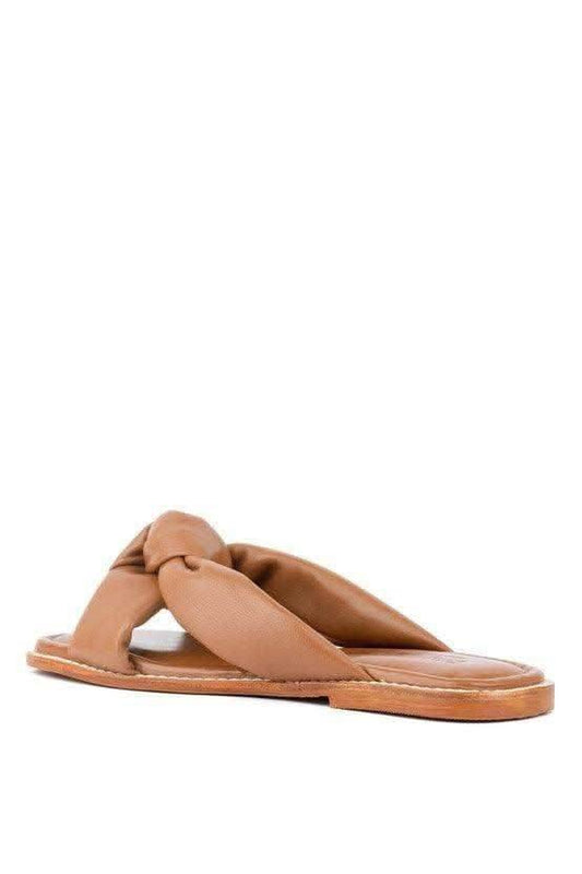 CHUBS Tan Puffy Strap Sliders Flat in - Shoes photo