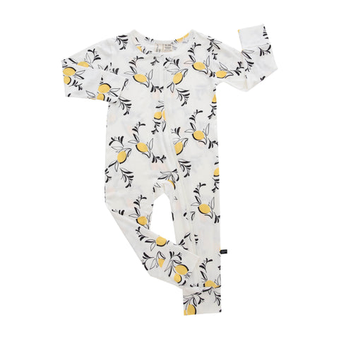 Amalfi Coast Lemon White Zippered Romper