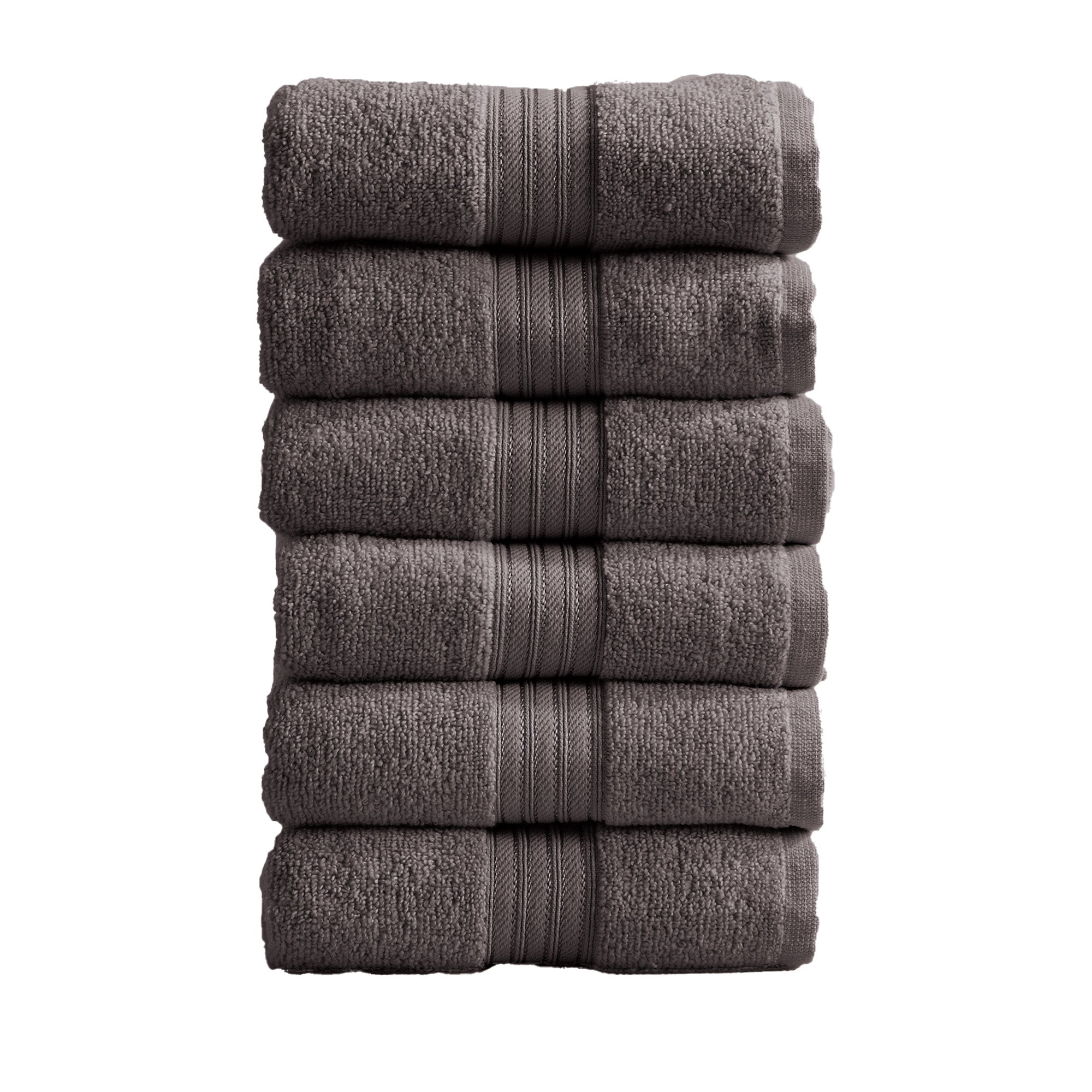 Cotton Terry Bath Towel Set - Cooper Collection in Hand Towel (Pack of 6) Dark Grey - photo
