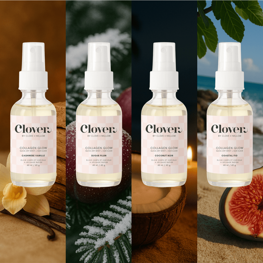 Collagen Glow Collection: Set of 4 Perfumed Quick-Dry Body + Hair Elixirs -