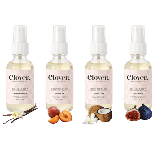 Collagen Glow Collection: Set of 4 Perfumed Quick-Dry Body + Hair Elixirs -