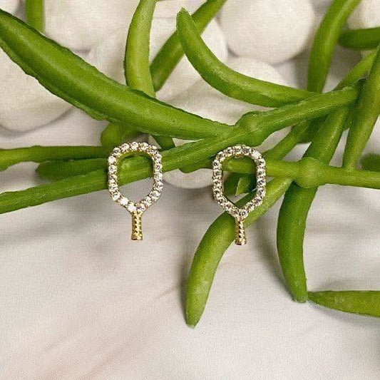 Club Pickleball Dainty Earrings, Gold in Gold OS - Earrings photo