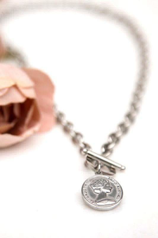 Coin Accent Chain Necklace - SwagglyLife Home & Fashion