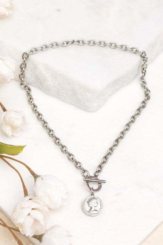 Coin Accent Chain Necklace - SwagglyLife Home & Fashion