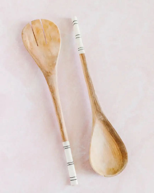 Striped Salad Servers in - Serveware photo