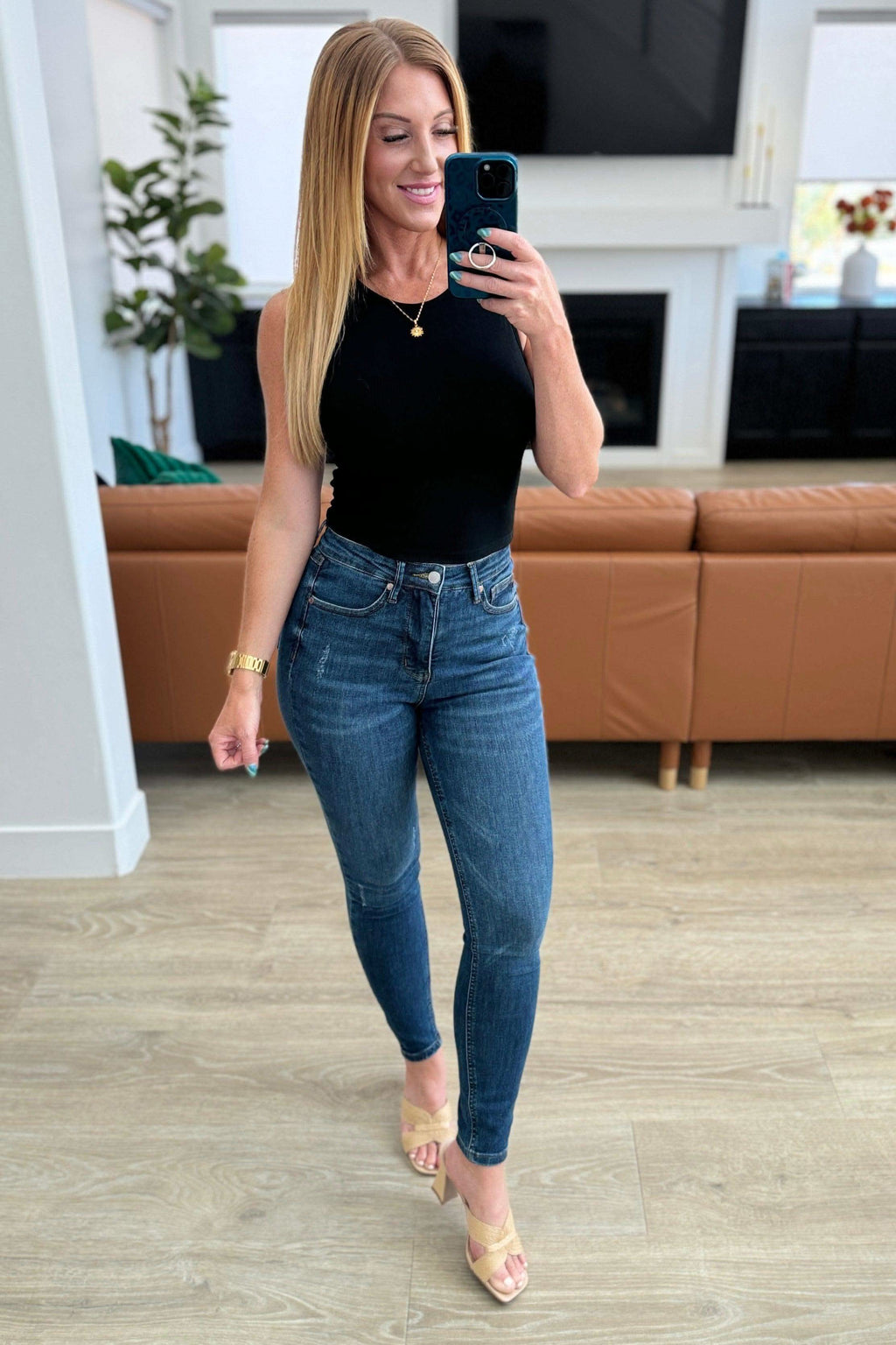 Cora High Rise Control Top Skinny Jeans - SwagglyLife Home & Fashion