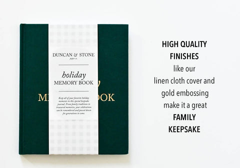 Duncan & Stone Paper Co. Holiday Memory Book & Family Keepsake