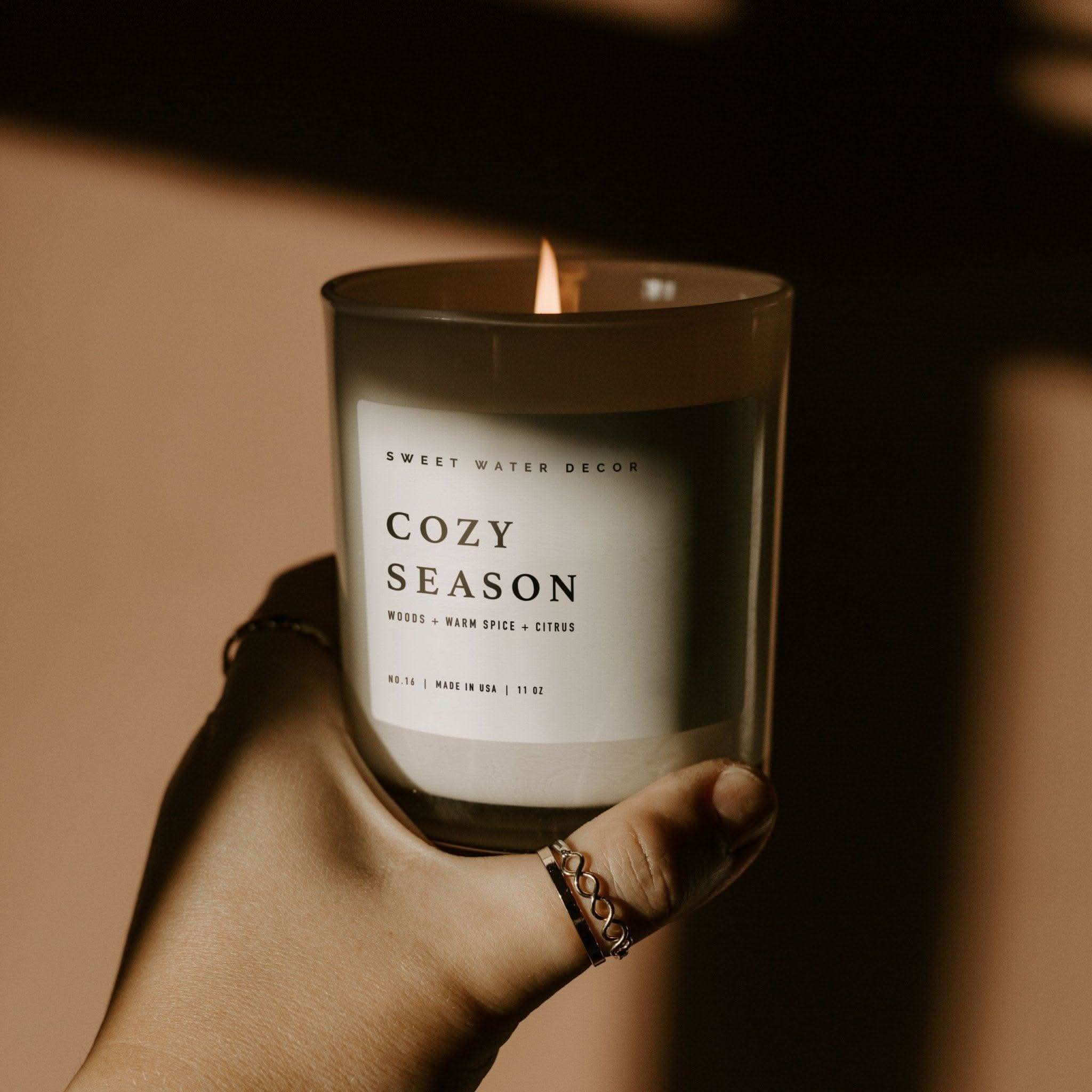 Cozy Season Soy Candle - White Jar - 11 oz - SwagglyLife Home & Fashion