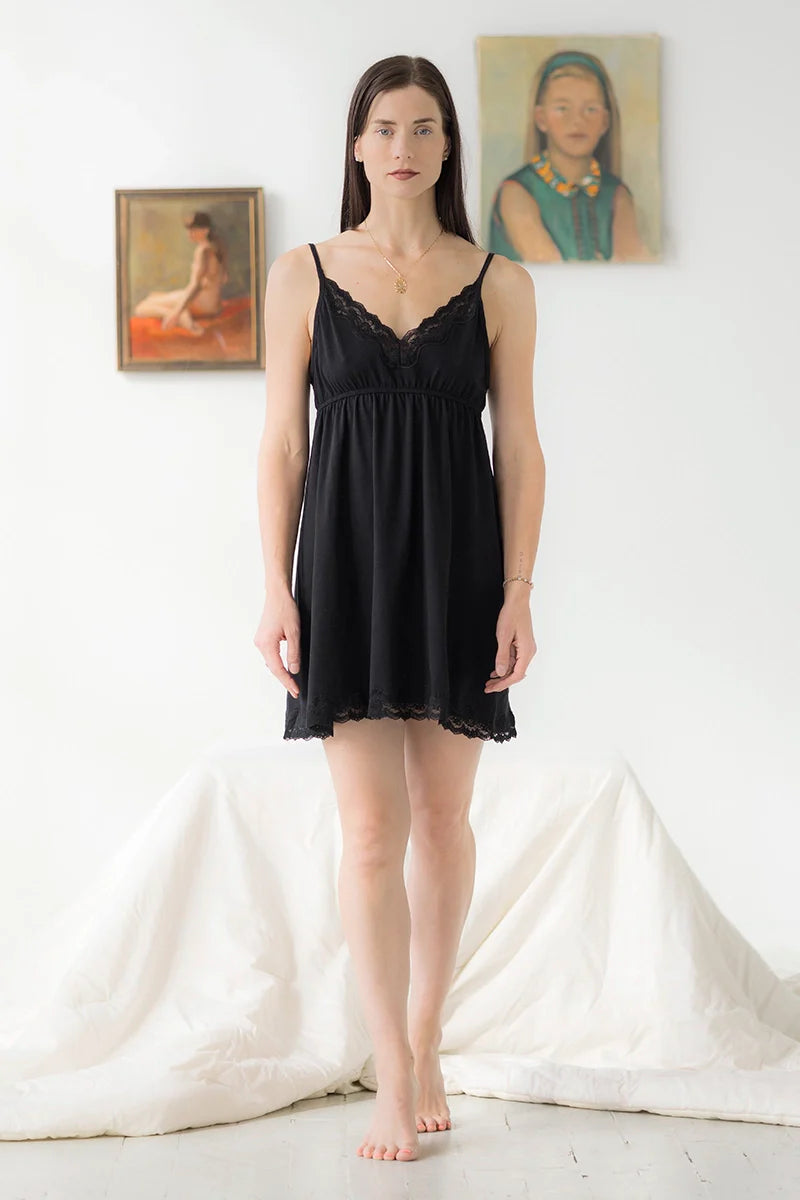 Crafted from Clouds Chemise in Black - CHEMISES photo