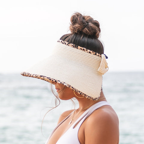 Leopard Trim Foldable Bow Visors in - Sun Visor photo