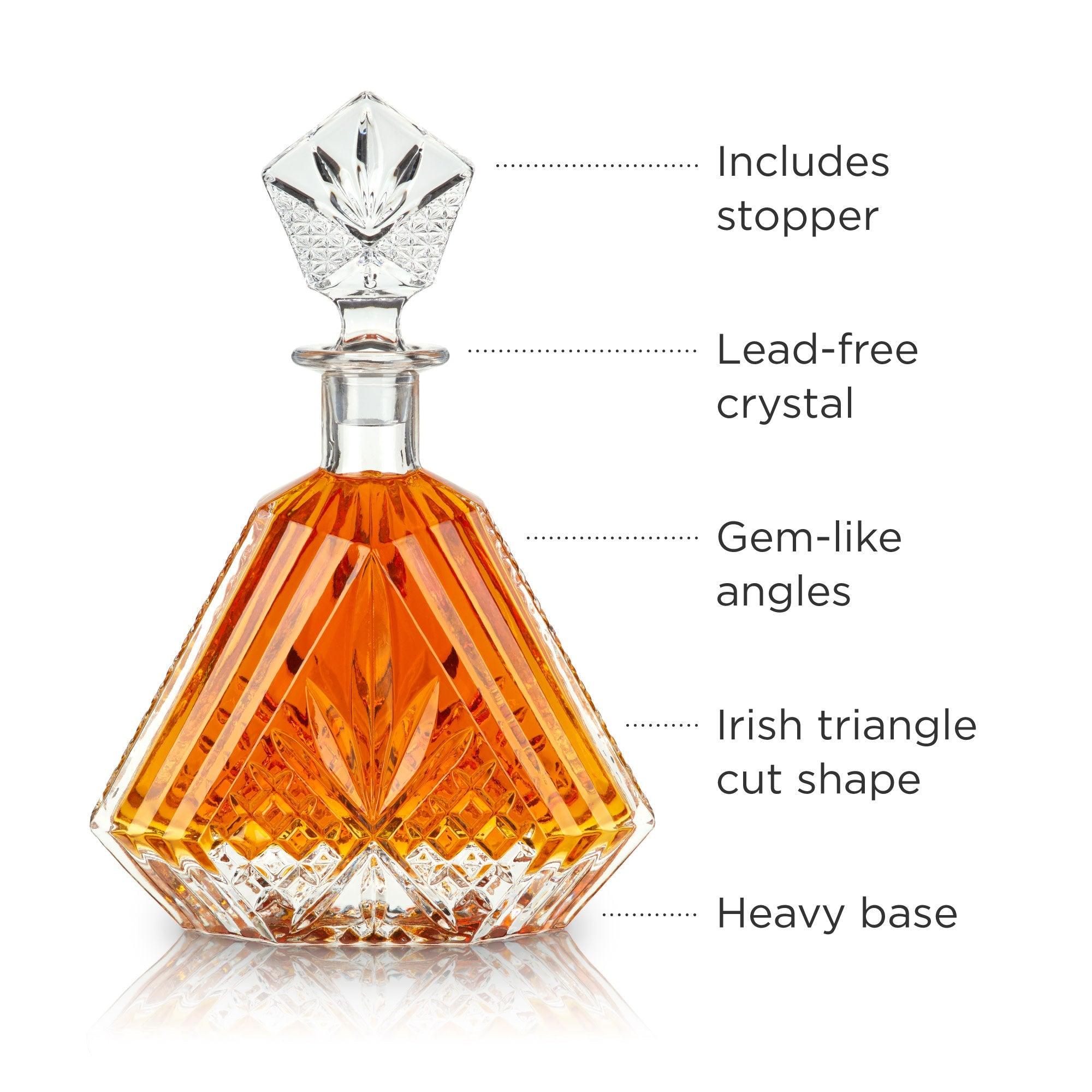Viski Admiral Crystal Irish Cut Whiskey Decanter