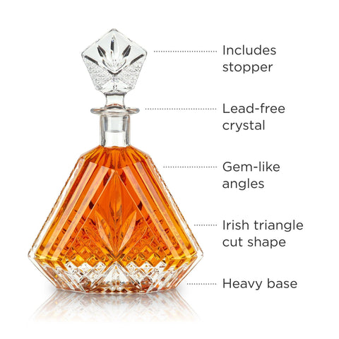 Viski Admiral Crystal Irish Cut Whiskey Decanter