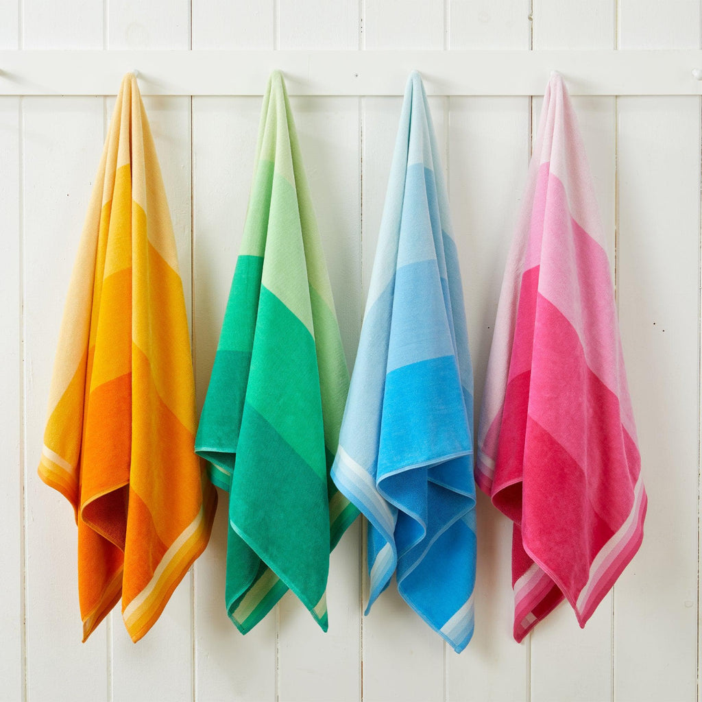 Cotton Velour Cabana Stripe Beach Towel - Novia Collection in 4 Pack- 30" x 60" Gradient Stripe - photo
