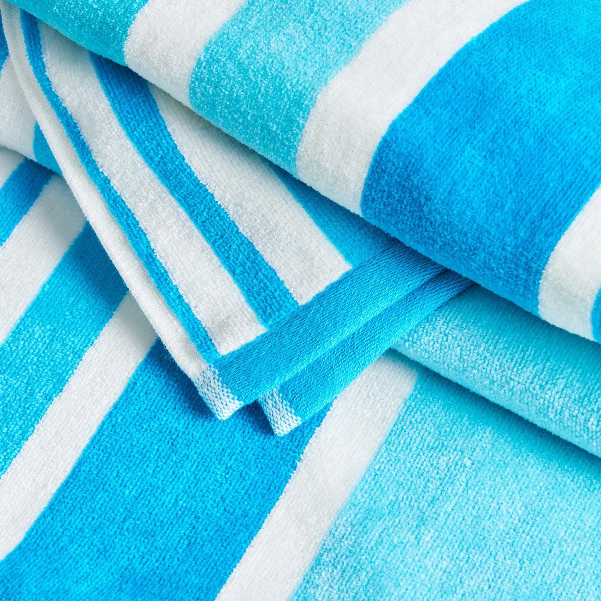 Cotton Velour Cabana Stripe Beach Towel - Novia Collection - SwagglyLife Home & Fashion