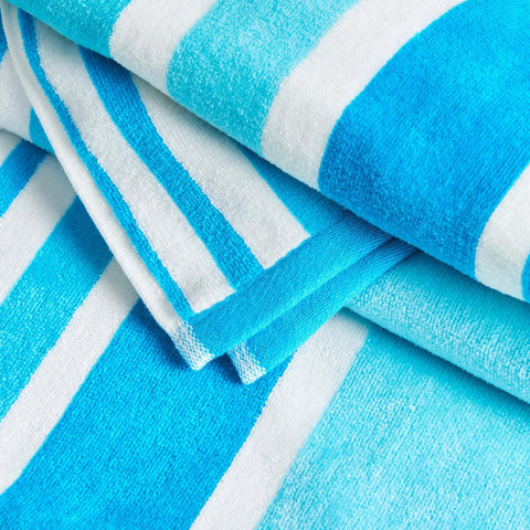 Cotton Velour Cabana Stripe Beach Towel - Novia Collection - SwagglyLife Home & Fashion