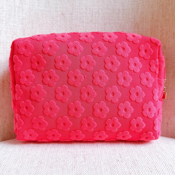 Embossed Daisy Blossom Cosmetic Case in - photo
