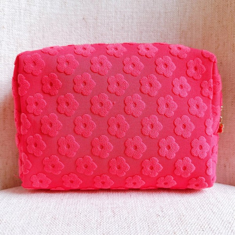 Embossed Daisy Blossom Cosmetic Case in - photo