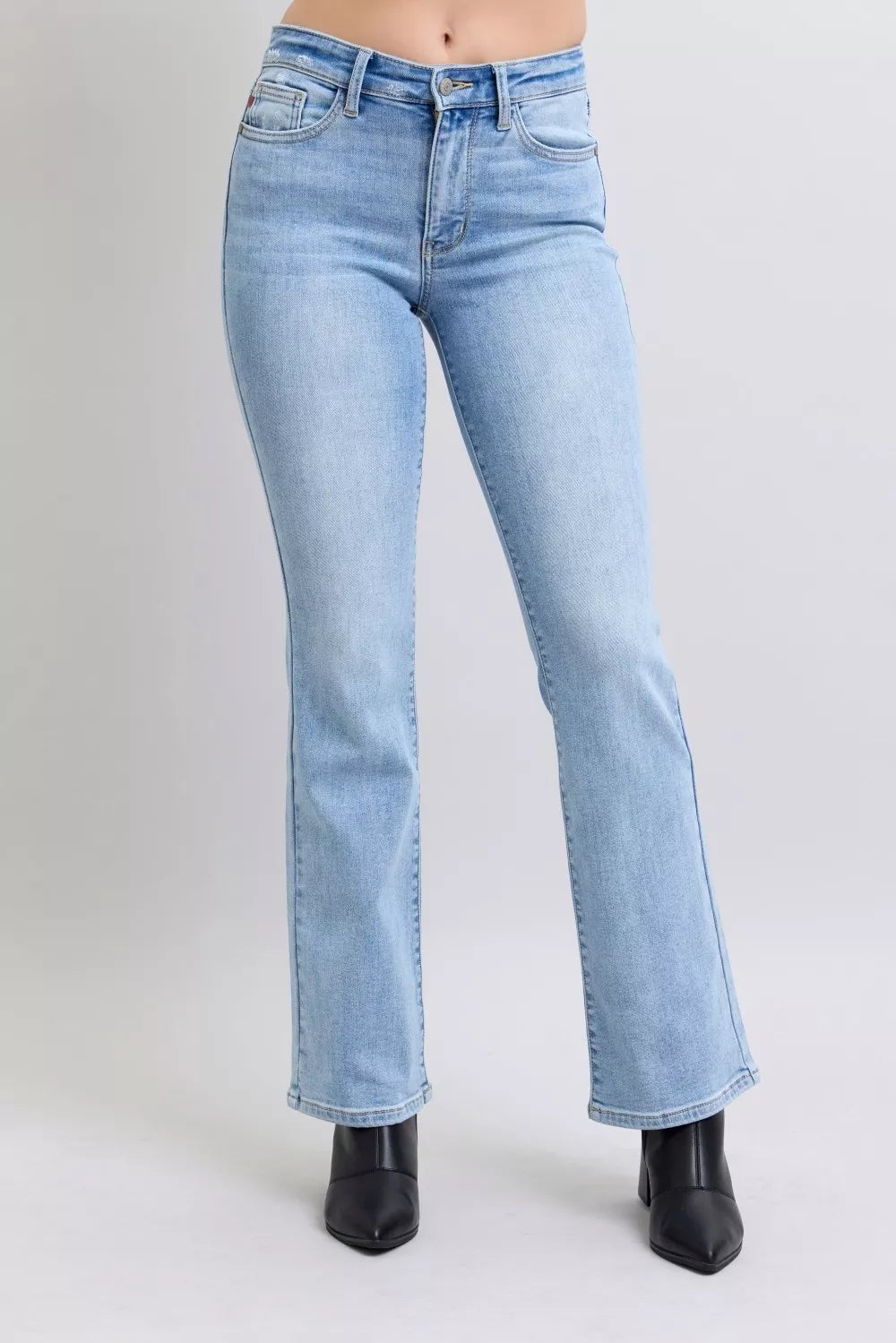 Judy Blue Mid Rise Thermal Bootcut Jeans in - photo