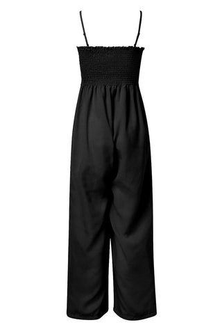 Dana Smocked Spaghetti Strap Wide Leg Jumpsuit - SwagglyLife Home & Fashion