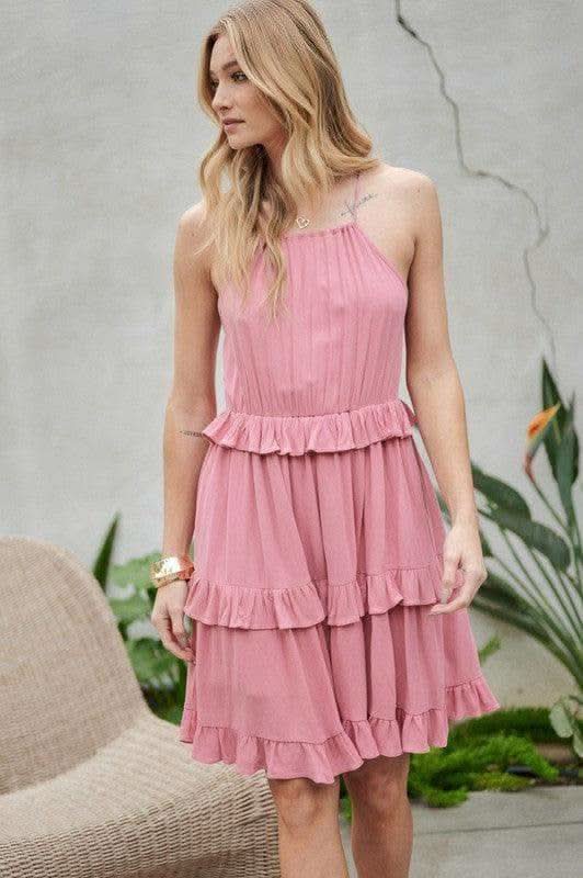 DAVID & DANI Solid Ruffle Sleeveless Mini Dress - SwagglyLife Home & Fashion