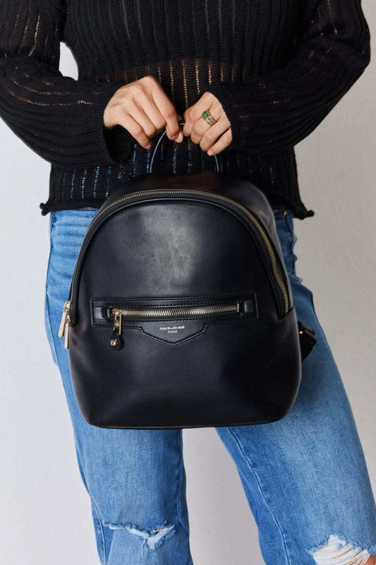 David Jones PU Leather Backpack in Black One Size - Handbags photo