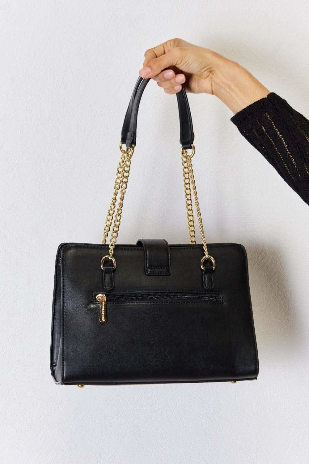 David Jones Quilted PU Leather Handbag - SwagglyLife Home & Fashion