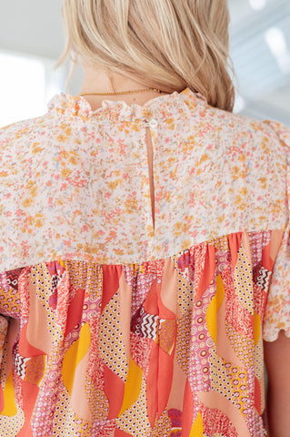 Day Dreamer Mixed Floral Top in Mauve - SwagglyLife Home & Fashion