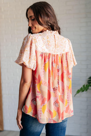 Day Dreamer Mixed Floral Top in Mauve - SwagglyLife Home & Fashion
