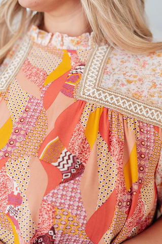 Day Dreamer Mixed Floral Top in Mauve - SwagglyLife Home & Fashion